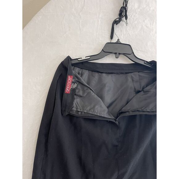 Vintage SASSON PARIS Black Midi Long skirt front pockets Made In USA Sz XS (12 Y - Picture 8 of 8